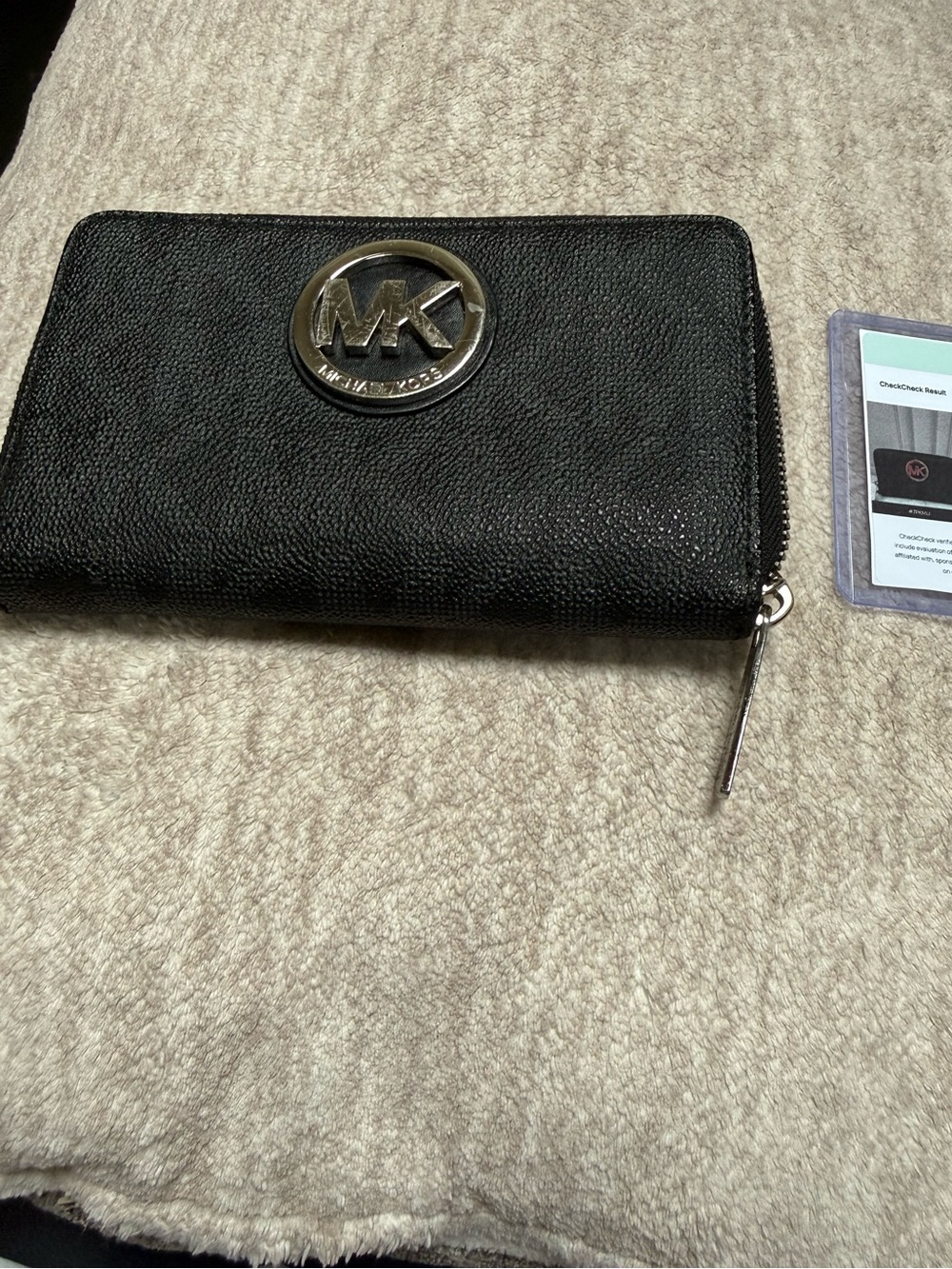 Michael Kors Fulton Black Zip Around Wallet